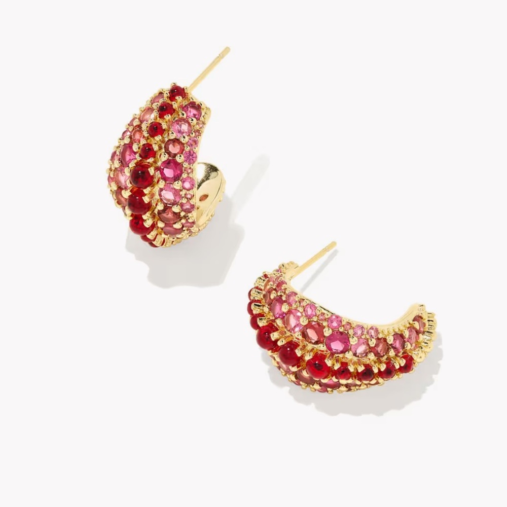 Kendra Scott Krista Gold Hoop Earrings in
Red Mix NWT - Picture 10 of 10